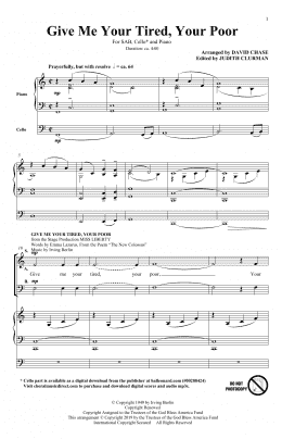 page one of Give Me Your Tired, Your Poor (with "God Bless America") (arr. David Chase) (SAB Choir)