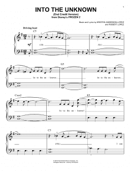 page one of Into The Unknown (from Disney's Frozen 2) (Easy Piano)