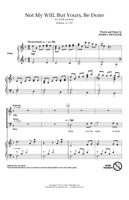 page one of Not My Will, But Yours, Be Done (SATB Choir)