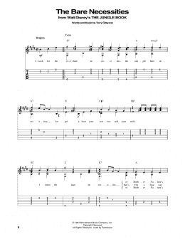 page one of The Bare Necessities (from Disney's The Jungle Book) (Solo Guitar)