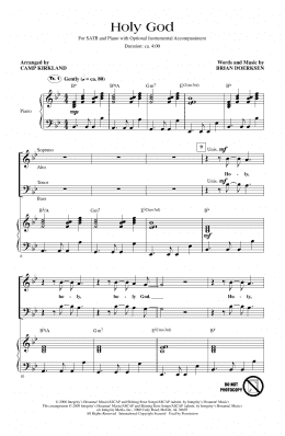 page one of Holy God (arr. Camp Kirkland) (SATB Choir)