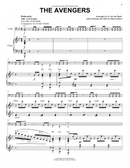 page one of The Avengers (Cello and Piano)