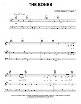page one of The Bones (Piano, Vocal & Guitar Chords (Right-Hand Melody))