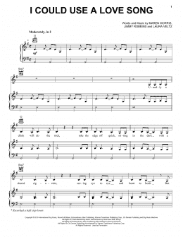 page one of I Could Use A Love Song (Piano, Vocal & Guitar Chords (Right-Hand Melody))