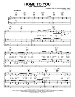 page one of Home To You (from The Aeronauts) (Piano, Vocal & Guitar Chords (Right-Hand Melody))