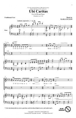page one of Ubi Caritas (SATB Choir)