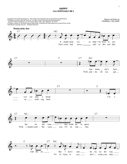 page one of Happy (from Despicable Me 2) (Easy Lead Sheet / Fake Book)