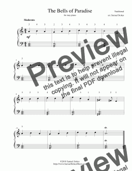 page one of The Bells of Paradise - for easy piano