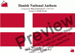 page one of Danish National Anthem ''Der er et yndigt land'' for String Orchestra MFAO World National Anthem Series
