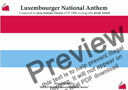 page one of Luxemburgish National Anthem for String  Orchestra (MFAO World National Anthem Series)