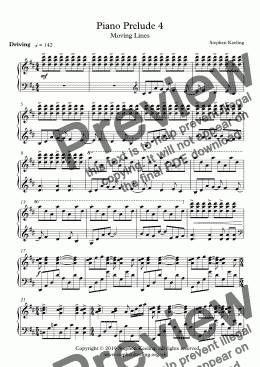 page one of Piano Prelude 4 - Moving Lines