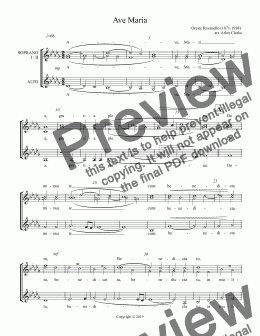 page one of Ave Maria Ravanello Clarke - Full Score
