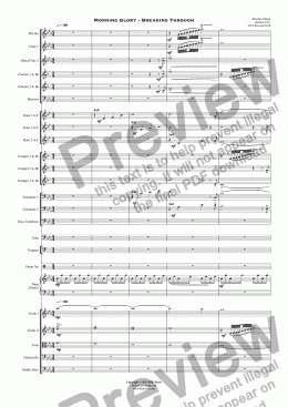 page one of Morning Glory - Breaking Through - Orchestra