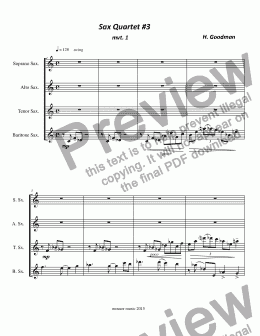 page one of Sax Quartet #3