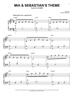 page one of Mia & Sebastian's Theme (from La La Land) (Easy Piano)