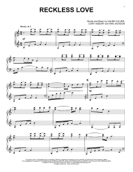 page one of Reckless Love (Piano Solo)