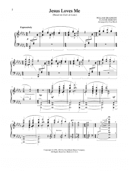 page one of Jesus Loves Me (with Clair de Lune) (arr. Fred Bock) (Piano Solo)