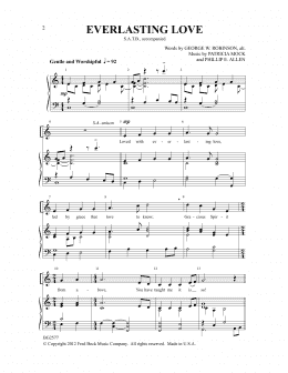 page one of Everlasting Love (SATB Choir)