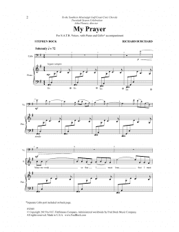 page one of My Prayer (SATB Choir)