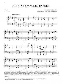 page one of The Star-Spangled Banner (arr. Sergei Rachmaninoff) (ed. Tim Sharp) (Piano Solo)