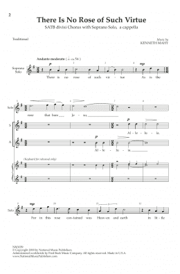 page one of There Is No Rose Of Such Virtue (SATB Choir)
