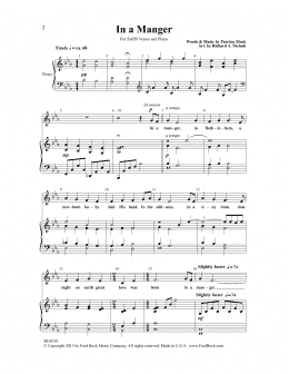 page one of In A Manger (arr. Richard A. Nichols) (SATB Choir)