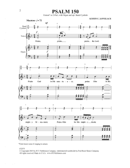 page one of Psalm 150 (Unison Choir)