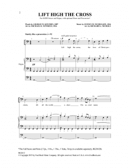 page one of Lift High The Cross (SATB Choir)