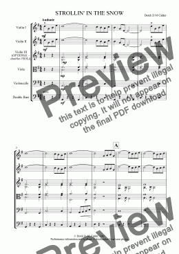 page one of STROLLIN' IN THE SNOW   (String Orchestra)