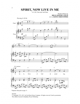 page one of Spirit, Now Live In Me (arr. Keith Christopher) (SATB Choir)