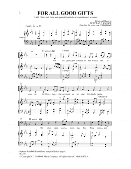 page one of For All Good Gifts (SATB Choir)