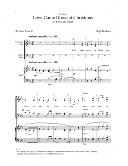 page one of Love Came Down At Christmas (SATB Choir)
