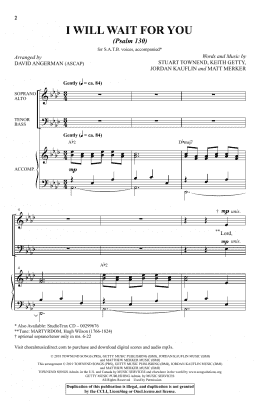 page one of I Will Wait For You (arr. David Angerman) (SATB Choir)