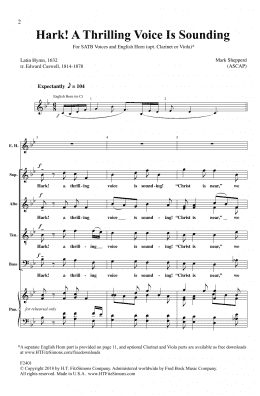 page one of Hark! A Thrilling Voice Is Sounding (SATB Choir)