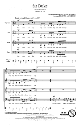 page one of Sir Duke (arr. Paul Langford) (SATB Choir)