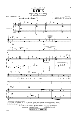 page one of Kyrie (SAB Choir)