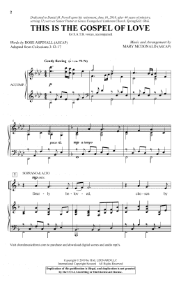 page one of This Is The Gospel Of Love (arr. Mary McDonald) (SATB Choir)