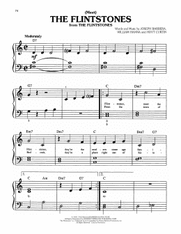 page one of (Meet) The Flintstones (Big Note Piano)