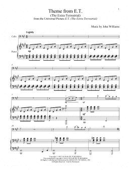 page one of Theme From E.T. (The Extra-Terrestrial) (Cello and Piano)