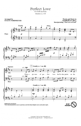 page one of Perfect Love (arr. Stacey Nordmeyer) (SATB Choir)