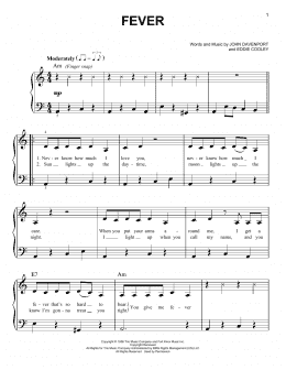 page one of Fever (Very Easy Piano)