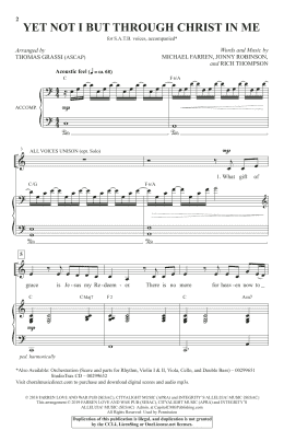 page one of Yet Not I But Through Christ In Me (arr. Thomas Grassi) (SATB Choir)