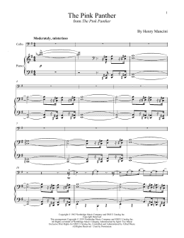 page one of The Pink Panther (Cello and Piano)