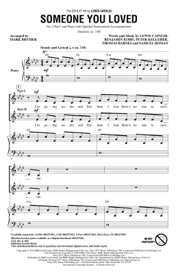 page one of Someone You Loved (arr. Mark Brymer) (2-Part Choir)