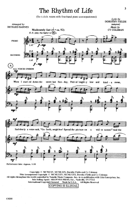 page one of The Rhythm Of Life (from Sweet Charity) (arr. Richard Barnes) (TTBB Choir)