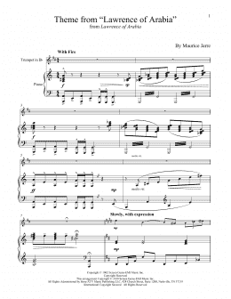 page one of Theme From "Lawrence Of Arabia" (Trumpet and Piano)