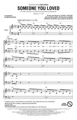 page one of Someone You Loved (arr. Mark Brymer) (SAB Choir)