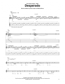 page one of Desperado (Guitar Tab)
