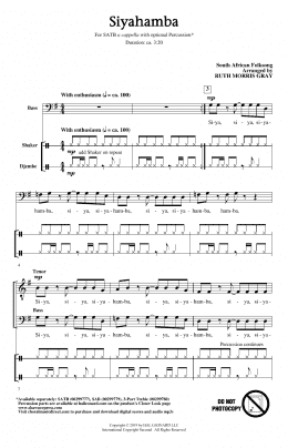 page one of Siyahamba (arr. Ruth Morris Gray) (SATB Choir)