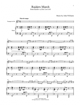 page one of Raiders March (from Raiders of the Lost Ark) (Trumpet and Piano)